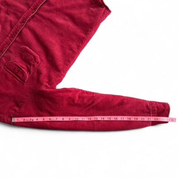 Vintage Sears 70s 80s Red Corduroy Button-Up Quilted Lined Long Sleeve Shirt Med - Picture 8 of 8